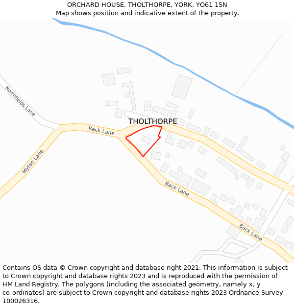 ORCHARD HOUSE, THOLTHORPE, YORK, YO61 1SN: Location map and indicative extent of plot