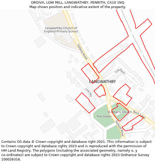 ORGIVA, LOW MILL, LANGWATHBY, PENRITH, CA10 1NQ: Location map and indicative extent of plot