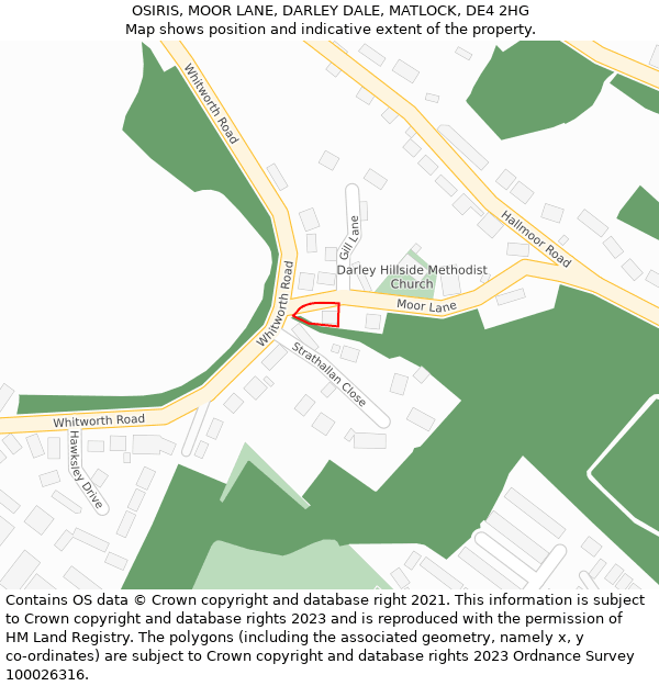 OSIRIS, MOOR LANE, DARLEY DALE, MATLOCK, DE4 2HG: Location map and indicative extent of plot