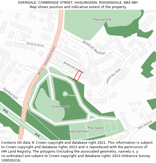 OVERDALE, CAMBRIDGE STREET, HASLINGDEN, ROSSENDALE, BB4 4BY: Location map and indicative extent of plot