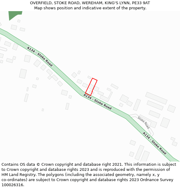 OVERFIELD, STOKE ROAD, WEREHAM, KING'S LYNN, PE33 9AT: Location map and indicative extent of plot