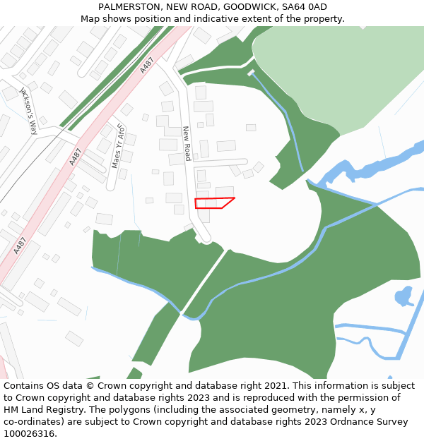 PALMERSTON, NEW ROAD, GOODWICK, SA64 0AD: Location map and indicative extent of plot