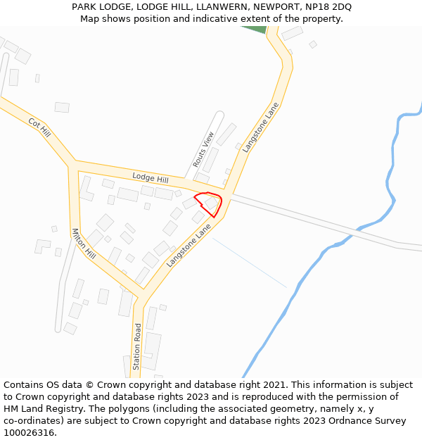 PARK LODGE, LODGE HILL, LLANWERN, NEWPORT, NP18 2DQ: Location map and indicative extent of plot