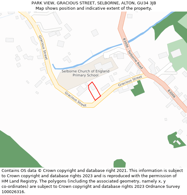 PARK VIEW, GRACIOUS STREET, SELBORNE, ALTON, GU34 3JB: Location map and indicative extent of plot