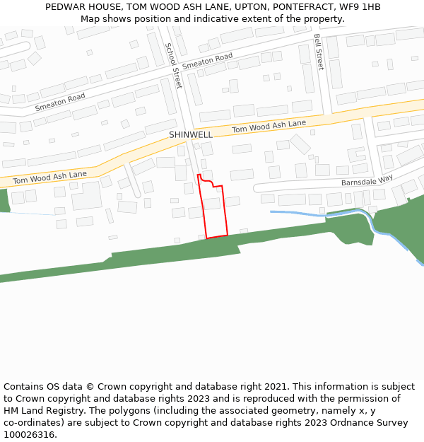PEDWAR HOUSE, TOM WOOD ASH LANE, UPTON, PONTEFRACT, WF9 1HB: Location map and indicative extent of plot