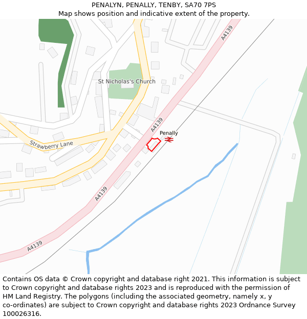 PENALYN, PENALLY, TENBY, SA70 7PS: Location map and indicative extent of plot