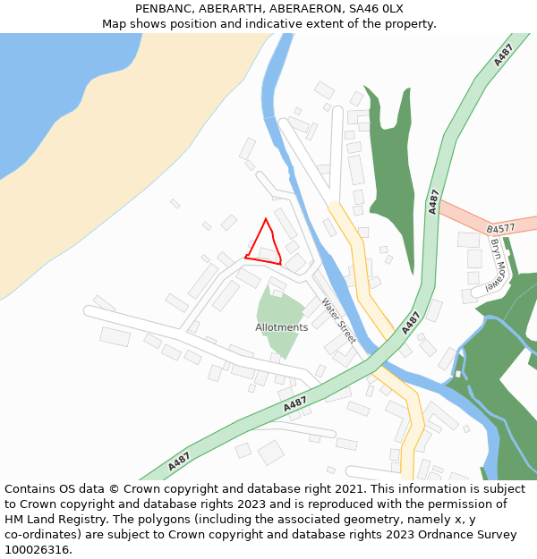 PENBANC, ABERARTH, ABERAERON, SA46 0LX: Location map and indicative extent of plot
