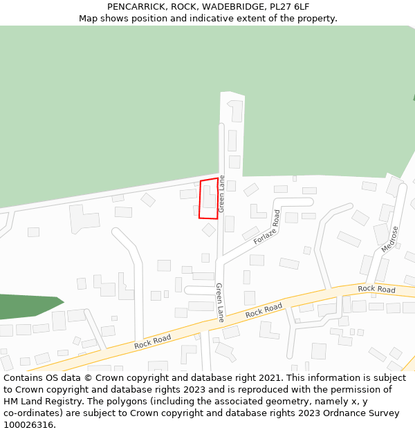 PENCARRICK, ROCK, WADEBRIDGE, PL27 6LF: Location map and indicative extent of plot