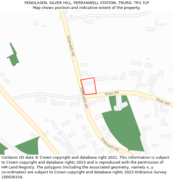 PENGLASEN, SILVER HILL, PERRANWELL STATION, TRURO, TR3 7LP: Location map and indicative extent of plot