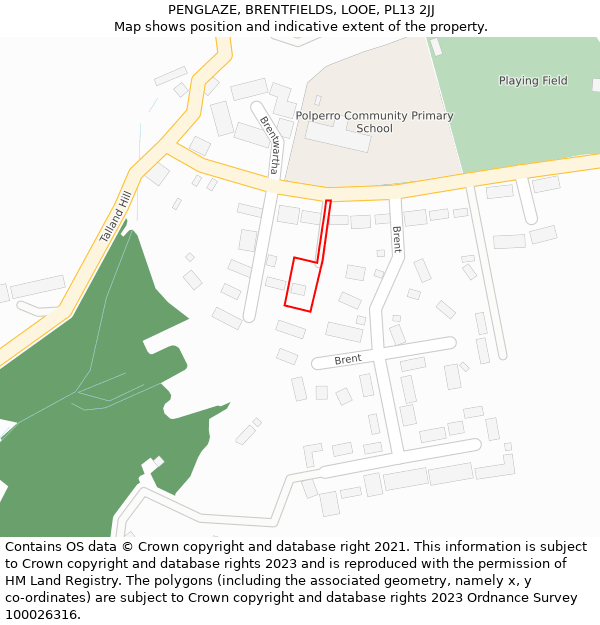 PENGLAZE, BRENTFIELDS, LOOE, PL13 2JJ: Location map and indicative extent of plot