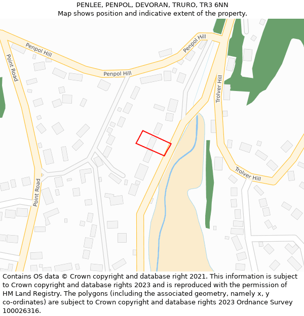 PENLEE, PENPOL, DEVORAN, TRURO, TR3 6NN: Location map and indicative extent of plot