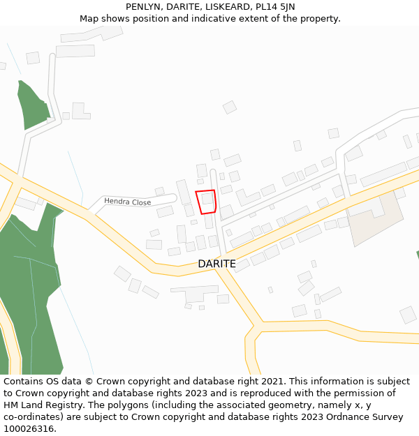 PENLYN, DARITE, LISKEARD, PL14 5JN: Location map and indicative extent of plot