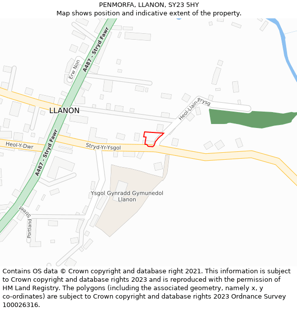 PENMORFA, LLANON, SY23 5HY: Location map and indicative extent of plot