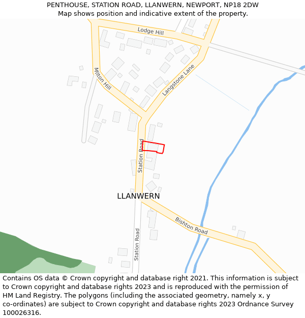 PENTHOUSE, STATION ROAD, LLANWERN, NEWPORT, NP18 2DW: Location map and indicative extent of plot