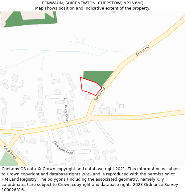 PENWAUN, SHIRENEWTON, CHEPSTOW, NP16 6AQ: Location map and indicative extent of plot