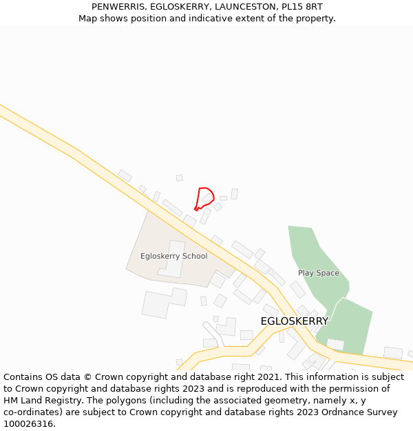 PENWERRIS, EGLOSKERRY, LAUNCESTON, PL15 8RT: Location map and indicative extent of plot