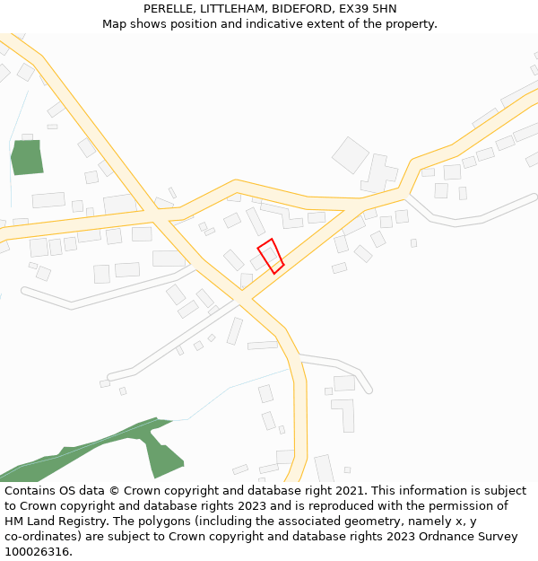 PERELLE, LITTLEHAM, BIDEFORD, EX39 5HN: Location map and indicative extent of plot
