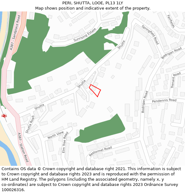 PERI, SHUTTA, LOOE, PL13 1LY: Location map and indicative extent of plot