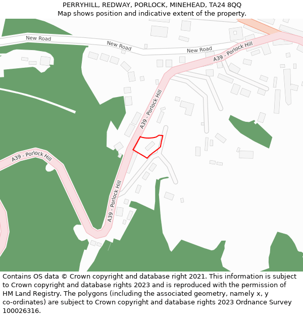 PERRYHILL, REDWAY, PORLOCK, MINEHEAD, TA24 8QQ: Location map and indicative extent of plot