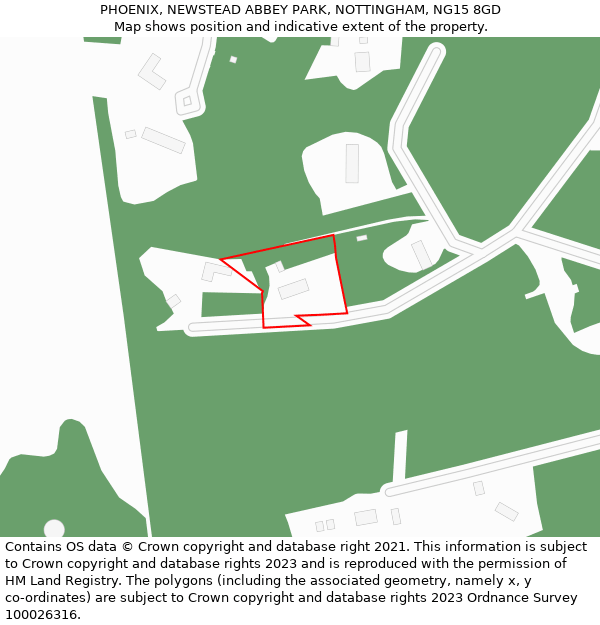 PHOENIX, NEWSTEAD ABBEY PARK, NOTTINGHAM, NG15 8GD: Location map and indicative extent of plot