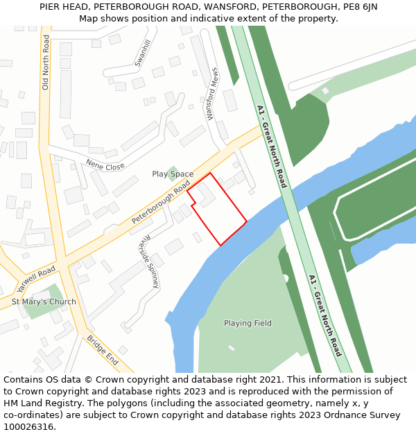 PIER HEAD, PETERBOROUGH ROAD, WANSFORD, PETERBOROUGH, PE8 6JN: Location map and indicative extent of plot