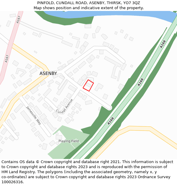 PINFOLD, CUNDALL ROAD, ASENBY, THIRSK, YO7 3QZ: Location map and indicative extent of plot