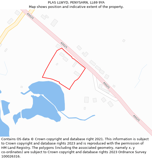 PLAS LLWYD, PENYSARN, LL69 9YA: Location map and indicative extent of plot