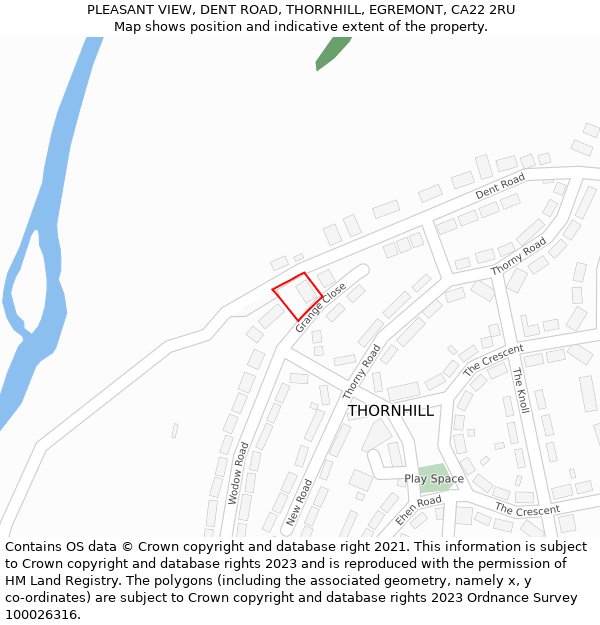 PLEASANT VIEW, DENT ROAD, THORNHILL, EGREMONT, CA22 2RU: Location map and indicative extent of plot