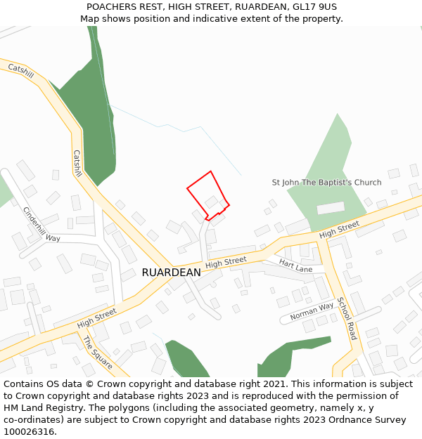 POACHERS REST, HIGH STREET, RUARDEAN, GL17 9US: Location map and indicative extent of plot