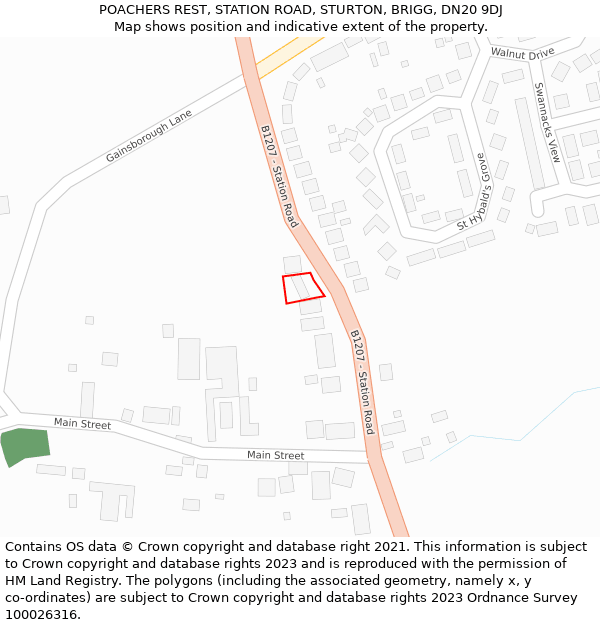 POACHERS REST, STATION ROAD, STURTON, BRIGG, DN20 9DJ: Location map and indicative extent of plot