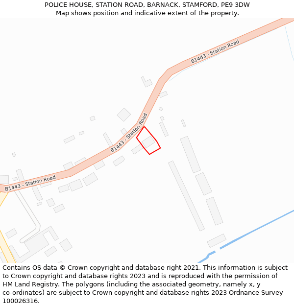 POLICE HOUSE, STATION ROAD, BARNACK, STAMFORD, PE9 3DW: Location map and indicative extent of plot