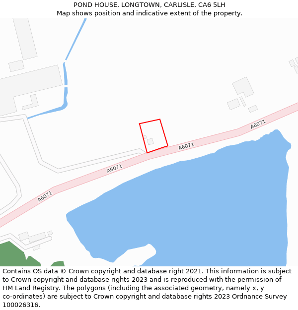 POND HOUSE, LONGTOWN, CARLISLE, CA6 5LH: Location map and indicative extent of plot