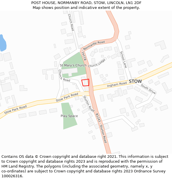 POST HOUSE, NORMANBY ROAD, STOW, LINCOLN, LN1 2DF: Location map and indicative extent of plot