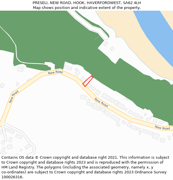 PRESELI, NEW ROAD, HOOK, HAVERFORDWEST, SA62 4LH: Location map and indicative extent of plot