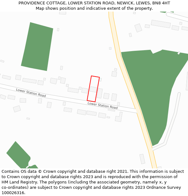 PROVIDENCE COTTAGE, LOWER STATION ROAD, NEWICK, LEWES, BN8 4HT: Location map and indicative extent of plot