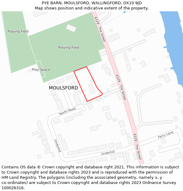 PYE BARN, MOULSFORD, WALLINGFORD, OX10 9JD: Location map and indicative extent of plot