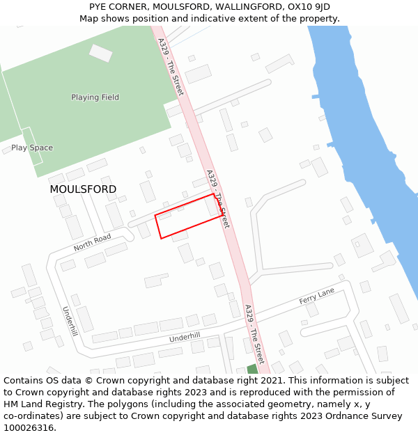 PYE CORNER, MOULSFORD, WALLINGFORD, OX10 9JD: Location map and indicative extent of plot