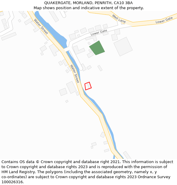 QUAKERGATE, MORLAND, PENRITH, CA10 3BA: Location map and indicative extent of plot