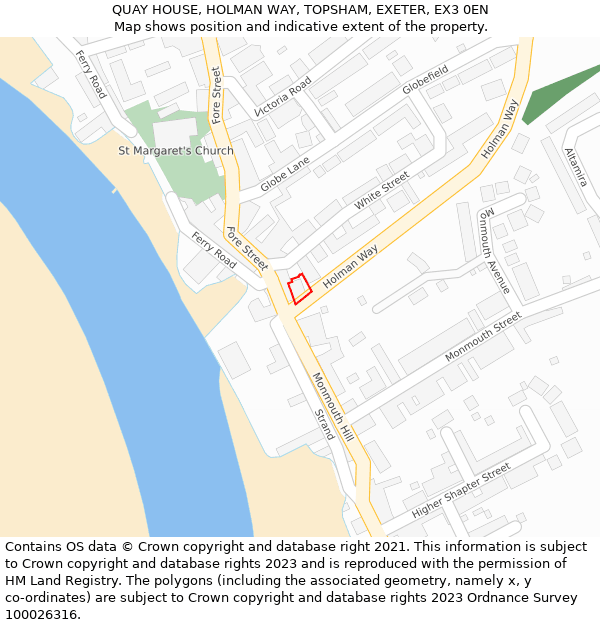 QUAY HOUSE, HOLMAN WAY, TOPSHAM, EXETER, EX3 0EN: Location map and indicative extent of plot