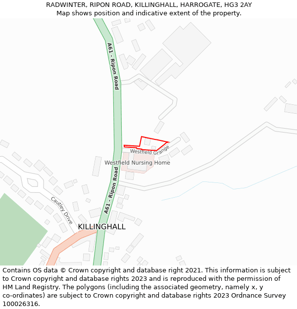 RADWINTER, RIPON ROAD, KILLINGHALL, HARROGATE, HG3 2AY: Location map and indicative extent of plot