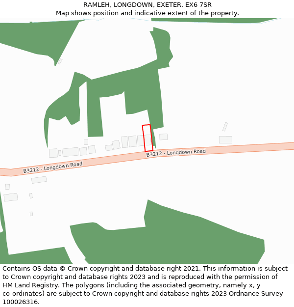 RAMLEH, LONGDOWN, EXETER, EX6 7SR: Location map and indicative extent of plot