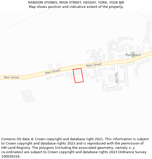 RANDOM STONES, MAIN STREET, HESSAY, YORK, YO26 8JR: Location map and indicative extent of plot