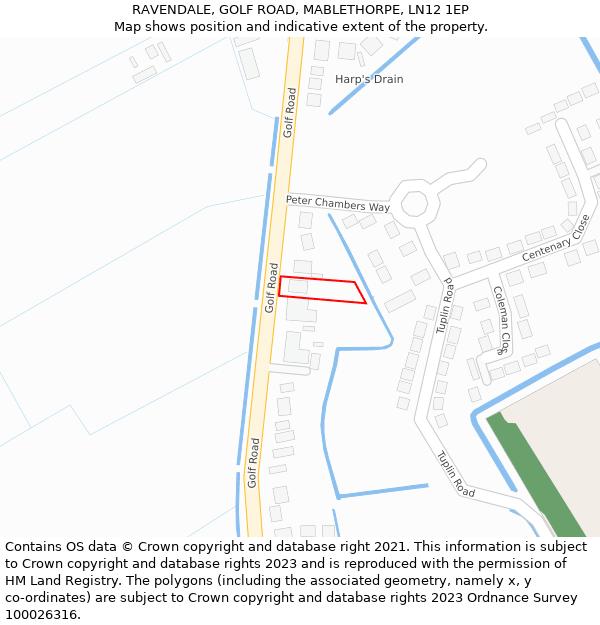 RAVENDALE, GOLF ROAD, MABLETHORPE, LN12 1EP: Location map and indicative extent of plot