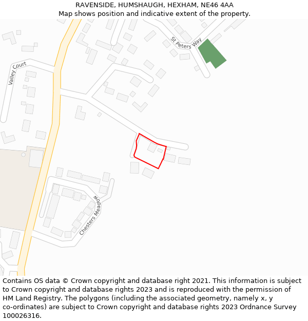 RAVENSIDE, HUMSHAUGH, HEXHAM, NE46 4AA: Location map and indicative extent of plot