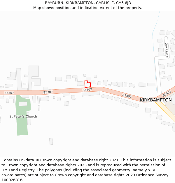 RAYBURN, KIRKBAMPTON, CARLISLE, CA5 6JB: Location map and indicative extent of plot