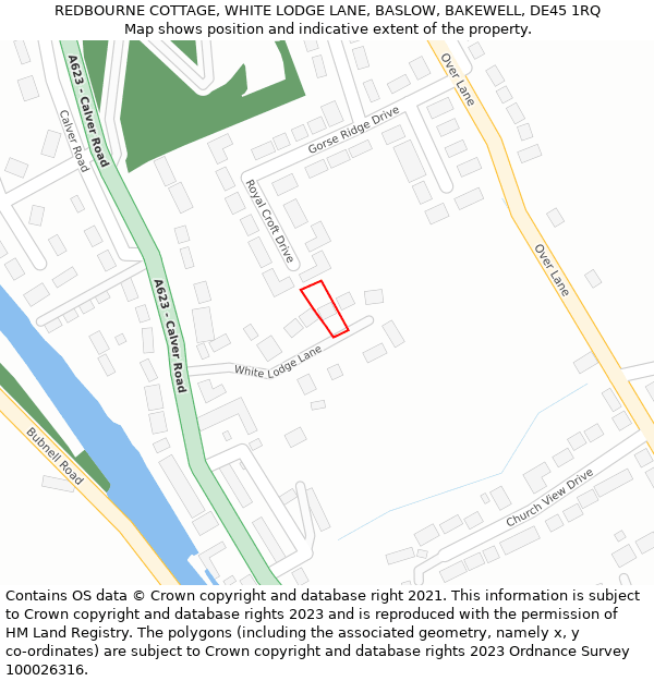 REDBOURNE COTTAGE, WHITE LODGE LANE, BASLOW, BAKEWELL, DE45 1RQ: Location map and indicative extent of plot