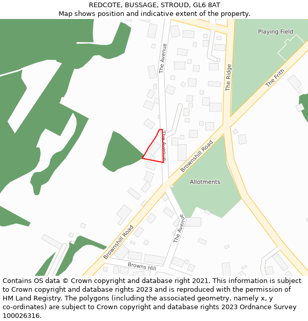 REDCOTE, BUSSAGE, STROUD, GL6 8AT: Location map and indicative extent of plot