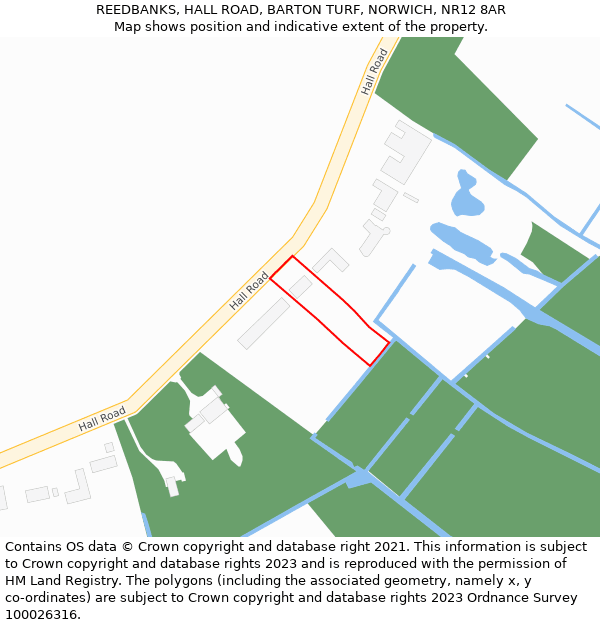 REEDBANKS, HALL ROAD, BARTON TURF, NORWICH, NR12 8AR: Location map and indicative extent of plot