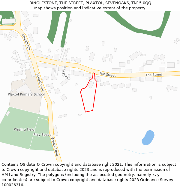 RINGLESTONE, THE STREET, PLAXTOL, SEVENOAKS, TN15 0QQ: Location map and indicative extent of plot