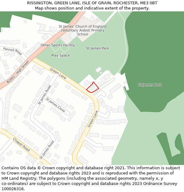 RISSINGTON, GREEN LANE, ISLE OF GRAIN, ROCHESTER, ME3 0BT: Location map and indicative extent of plot